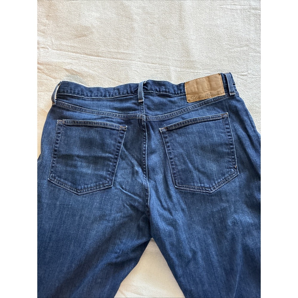 Eddie Bauer Men's Jeans 36 X 34* Dark Blue Straight Fit Stretch Midrise Normcore - Picture 15 of 16